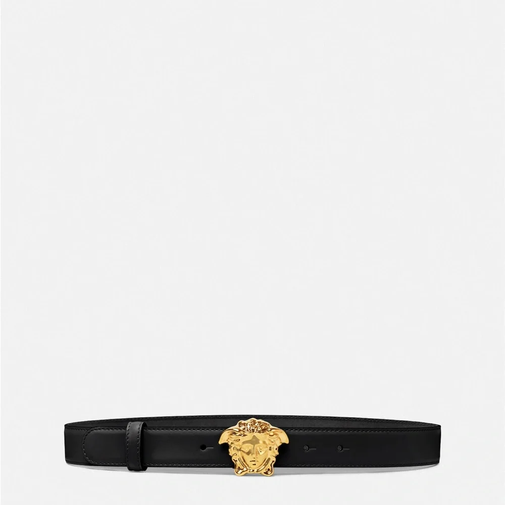 Versace Black Belt with Gold Medusa Buckle - Picture 4 of 4